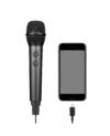 Micrófono BY-HM2 Boya de mano tipo condensador digital con cables USB-C, Lightning y trípode de escritorio | TechPro